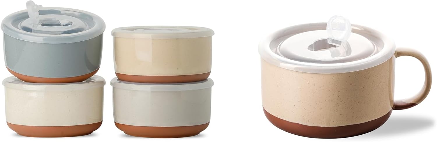 Ceramic Bowl with Lid & Extra Large Soup Bowl with Lid