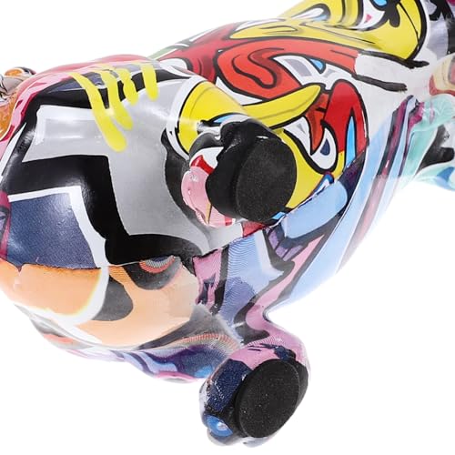 Teckel en résine graffiti, idée déco originale pour offrir - 3