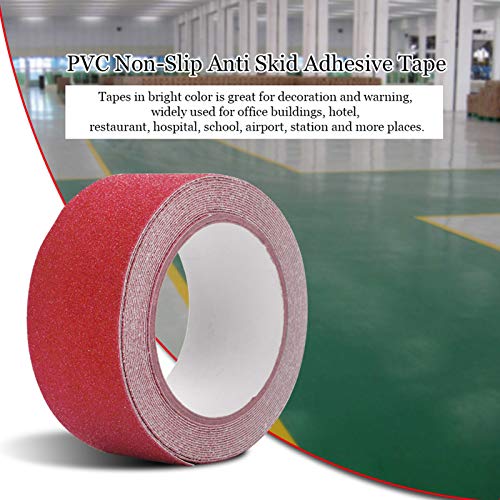 Fita Elétrica, Adesivo Colorido Antiderrapante de Pvc para Piscinas de Piso de (Vermelho)