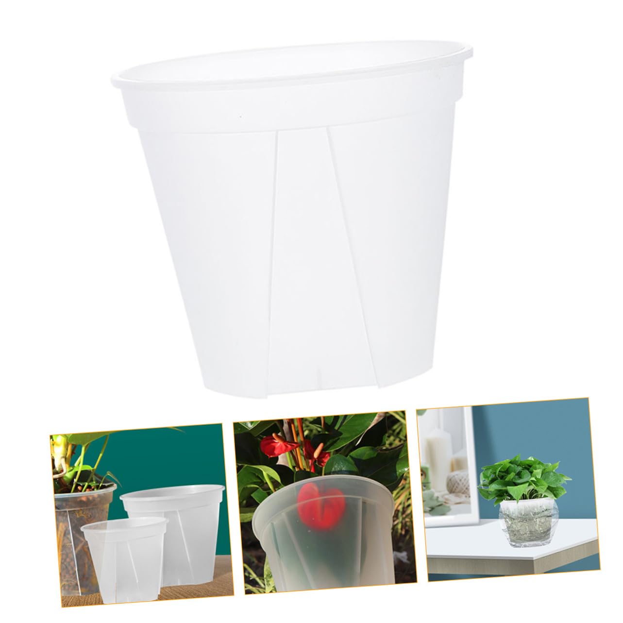 Pot de Fleur Transparent 2pcs en Plastique pour Orchidee avec Drainage Facile à Planter, pour Culture Intérieure de Succulentes et Légumes