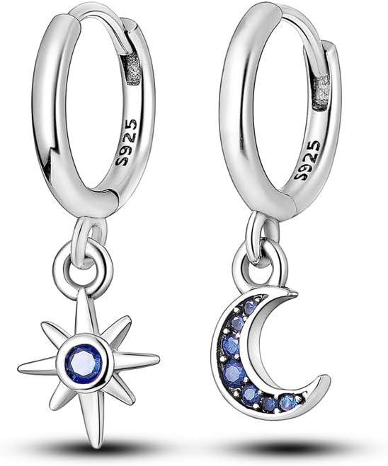 925 Sterling Silver Hypoallergenic Dangle Earrings with Colorful Cubic Zirconia | Trendy Square Huggie Design for Everyday & Special Occasions