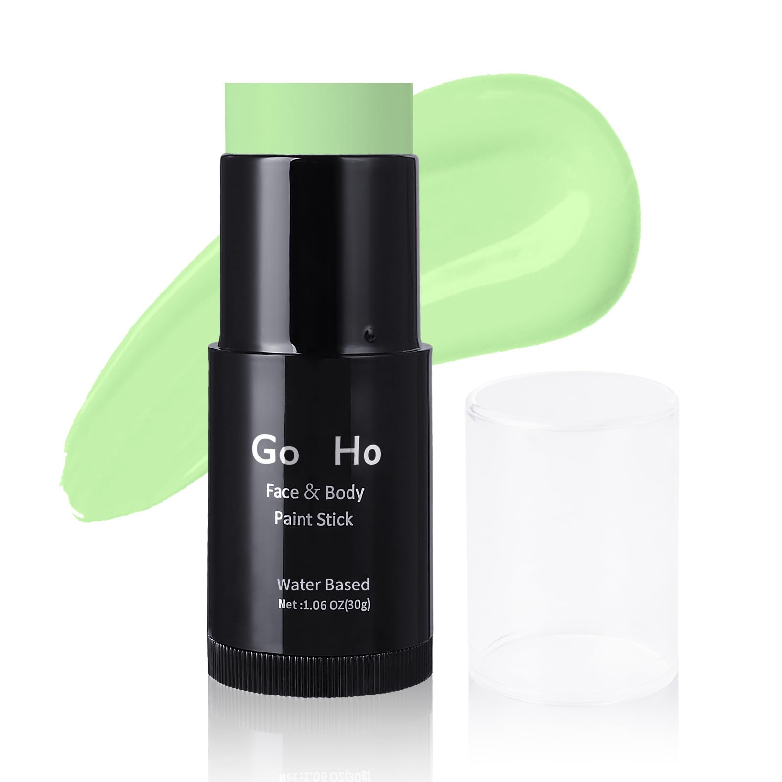 Go Ho Pastel Green Face Body Paint Stick,Water Based Washable Light Green Face Paint Stick,Non-toxic Full-coverage Cream Light Green Body Paint for Halloween Costumes Cosplay SFX Makeup