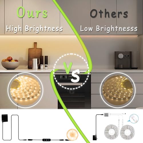 Image of 2 Set 10 FT Warm White Led Lights Strip Rope Lights for Housewarming Party Indoor Decor Cuttable Strip Lights for Baby Room Bedroom Living Room Kitchen Ceiling Wall Vanity Mirror Decoration