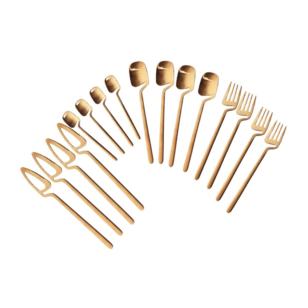 Łyżki 16 sztuk Czarny Zestaw sztućców Noże Desery Forksy łyżki obiadowe Zestaw 304 Zestaw stołowych ze stali nierdzewnej Zestaw Strona główna Kitchen Silverware Set Zestawy sztućców