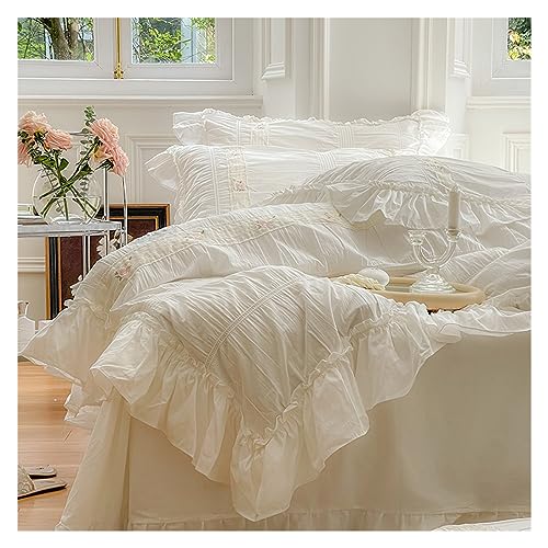 Parure de lit brodée haut de gamme patchwork de coton 4 pièces - 5