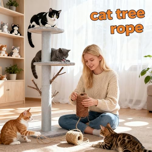 Cuerda de sisal para rascador de gatos ideal para renovar los postes de juego en tu salón 5