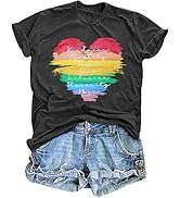 T-Shirt Pride Arc-en-Ciel Pour Femme - Manches Courtes - Coton Doux - Tailles S à XXL - Pour Événements LGBTQ+