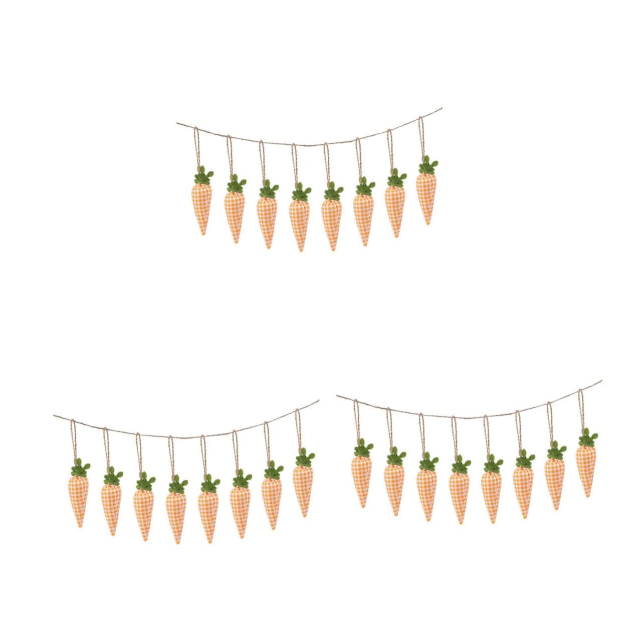 Guirnalda de zanahoria de tela PRETYZOOM de 3 piezas para decoración de pared de Pascua