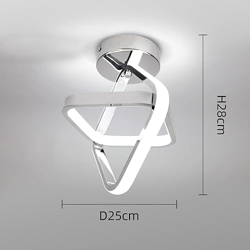 Miniatura 7 de CANEOE Lámpara de techo LED moderna, 22 W, cuadrada, pequeña, lámpara de techo LED, 6000 K, luz blanca fría cerca de techo, para sala de estar,