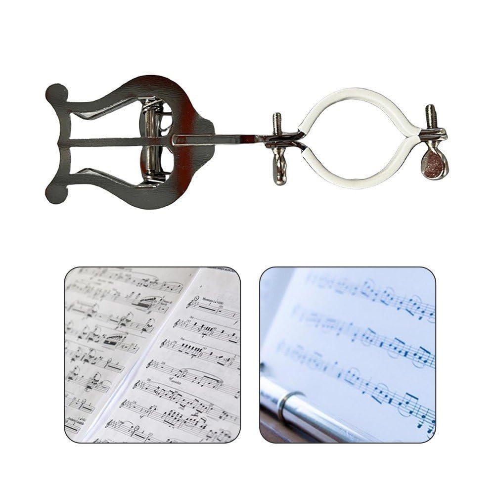 Blacha zacisk uchwyt na instrumenty metalowy arkusz trąbka klips stojak klarnet lira arkusz do kornetu francuskiej orkiestry marszowej