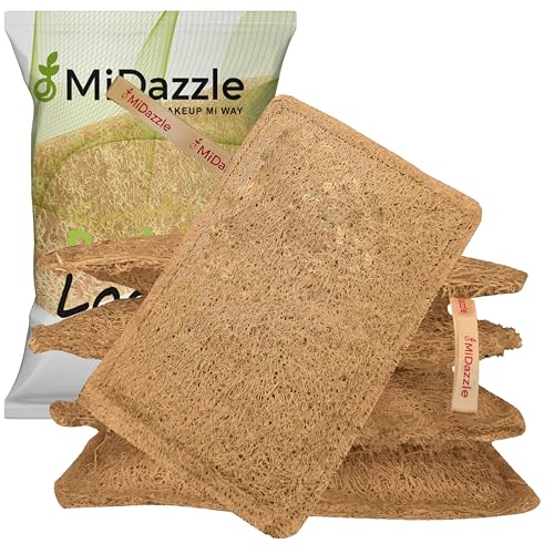 Image of Midazzle 100% Natural Body Scrubber Loofah for Bathing (Rectangle) (Pack of 5)