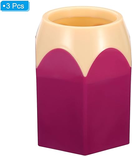 Miniatura 3 de PATIKIL Portalápices, paquete de 3 soportes para bolígrafos para escritorio, bonito soporte de plástico para lápices, organizador de tazas, con