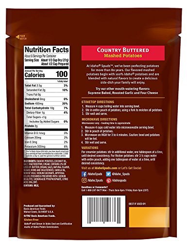 Idaho Spuds Family Size, Country Buttered Mashed Potatoes, 6 Count - Thumbnail 2