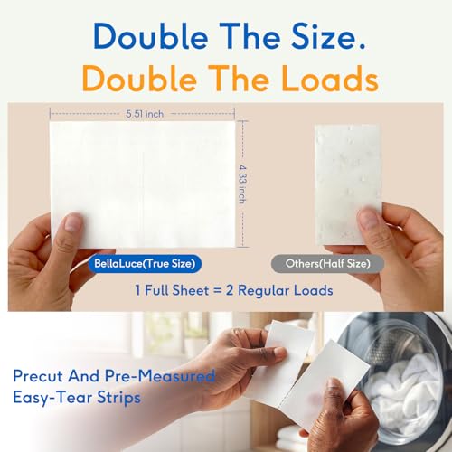 Image of BellaLuce Laundry Detergent Sheets - Laundry Sheets, 240 Loads, Eco-Friendly, Plastic-Free, Fresh Linen Scent, Space Saving, Fast Dissolve & Hypoallergenic, Laundry Detergent for Home,Dorms,Essentials