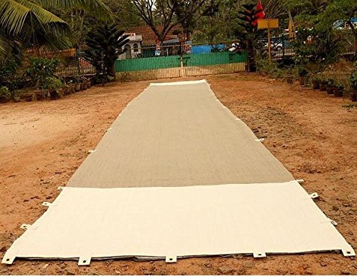 Cricket Matting, Heavy Duty Jute with Canvas Ends and Grommets, 8' X 64'