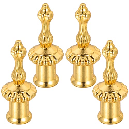 Image of Beaupretty Gold Knobs Lamp Finial Cap Replacement 4pcs Gold Metal Knob Lamp Shade Finial Decoration Lamp Finials Lighting Accessories for Chandelier Table Floor Lamp Crystal Table Lamp