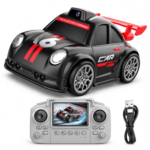 Skaleups RC Camera Black Car for Kids | HD Camera with Live-View Screen on Remote, 2.4GHz, Drift Mode, LED Lights, Rechargeable - Image 2