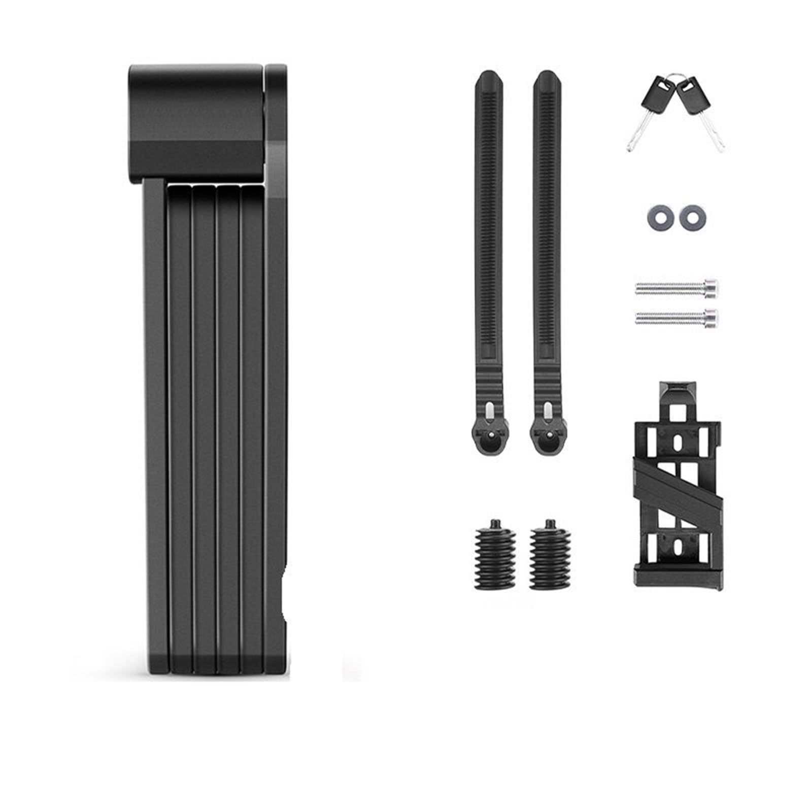 Chain Lock Foldable Bike Lock Key Strong Security Anti-Theft Bicycle Password Heavy Chain Cable Padlock Motorcycle Motorbike Lock(87cm-2Key Black)