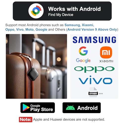 Image of Tracker Tag for Android, Luggage Tracker with Case, Works via Google Find Hub App, Bluetooth Tracker Item Finder for Key, Backpack, Travel and Commute (black4)