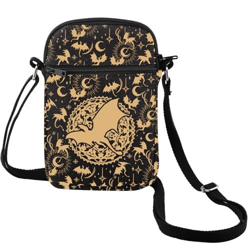MEIKIUP Onyx Storm Brave The Dark Crossbody Bag Dragon Wing Series Dragon Rider Lover Gift Fantasy Rider Shoulder Bag