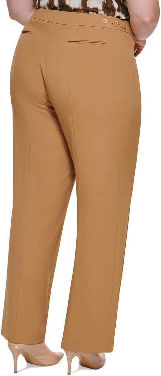 Calvin Klein Womens Plus Low Rise Tapered Ankle Pants Brown 20W