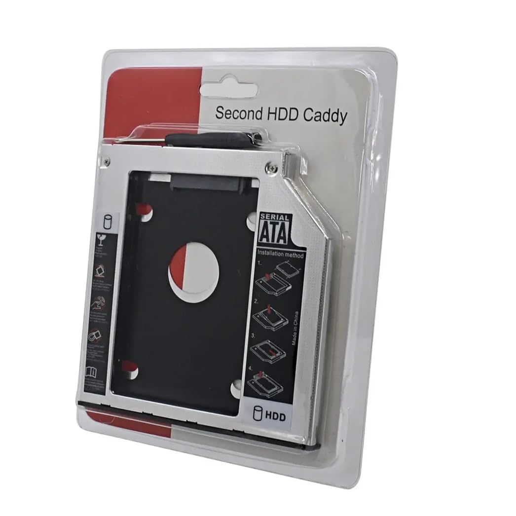 sata to sata 2nd ssd hdd 9.5mm internal hard drive candy adapter tray suitable forwith 2.5"/9.5mm sata hdd or ssd (9.5mm)