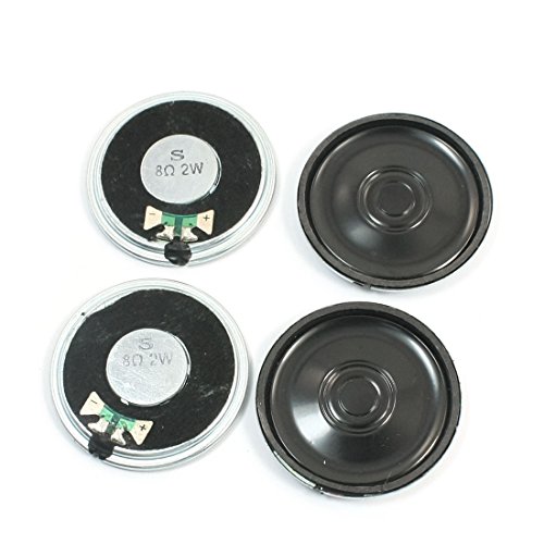 Aexit 4Pcs 8 Speaker Repair Ohm 2W 40mm Metal Case Inside Magnet Speaker for DVD Speaker Repair Accessories EVD Player