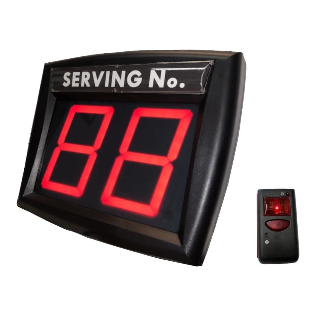 Eliminacode Display LED due cifre Rosso + Radiocomando LED + Kit ancoraggio Muro - Visore Plug & Play “TURNIX” Sistema Accodamento Sportelli ● IMPRETECH INTERNATIONAL GROUP® ● Made In Italy
