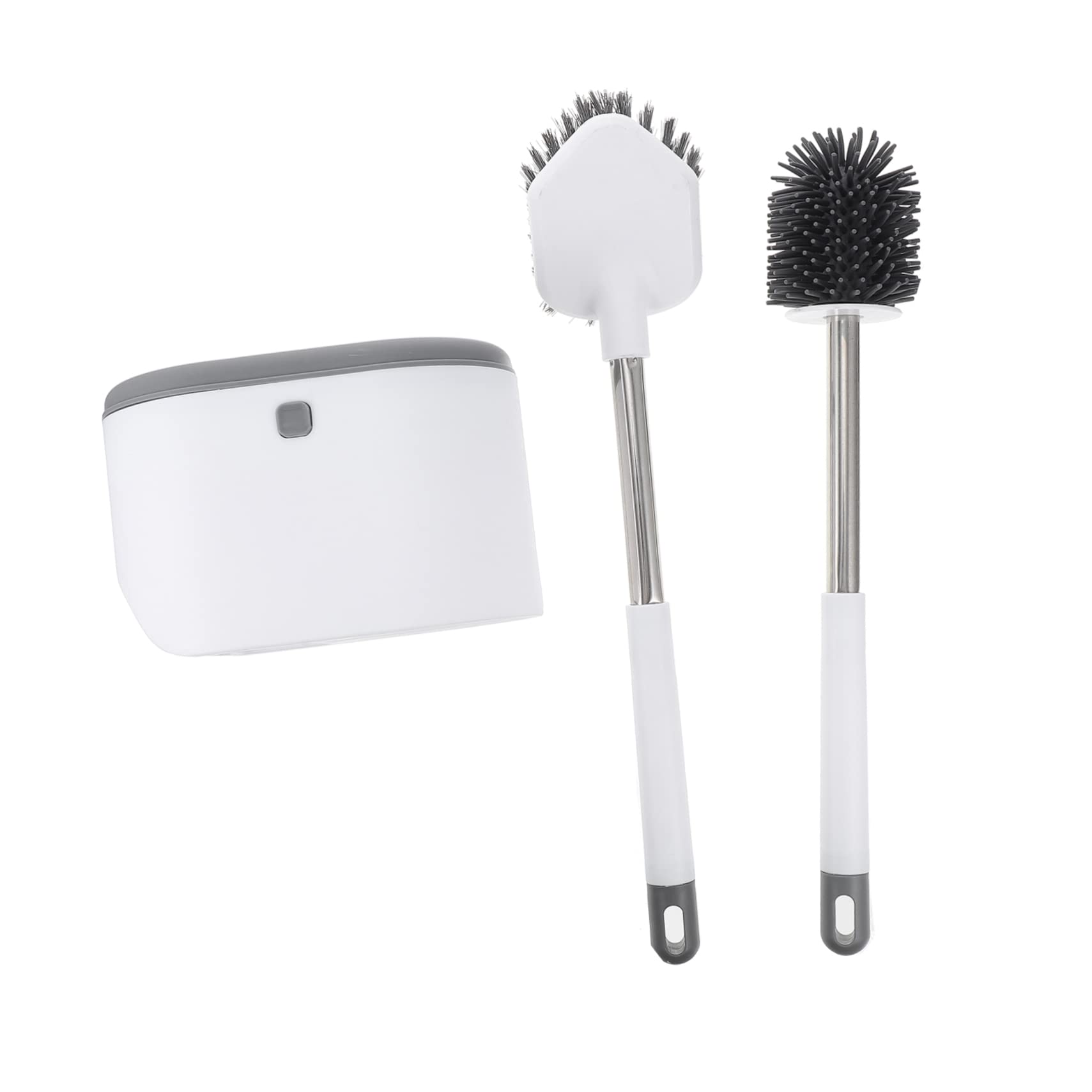 Juego de escobilla de inodoro con soporte, kit de limpieza de baño de plástico, accesorios de limpieza de inodoro para el hogar, fácil de usar y mantener