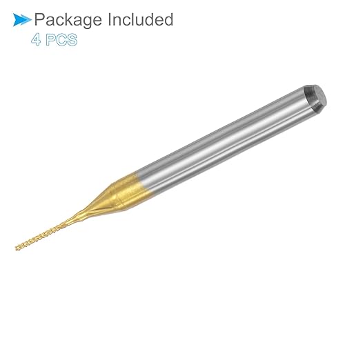 Miniatura 5 de Corn End Mills, 0.6mm Cutting Diameter 3.175mm 1/8" Shank, Ti-Coated Solid Carbide CNC Router Bits Milling Tools - (Applications: for PCB Wood
