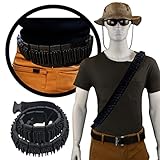 Shotgun Shell Bandolier | 410 Gauge | Hold 50 Shells, Adjustable Shotgun Shell Shoulder Carrier Belt, Removable Guides, Shell Holder for Hunting