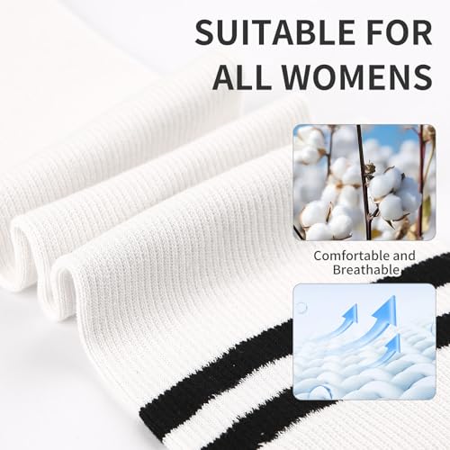 FGZ Girls Unisex Knee High Socks Seamless Cotton School Uniform Dress Socks,3 Pairs3