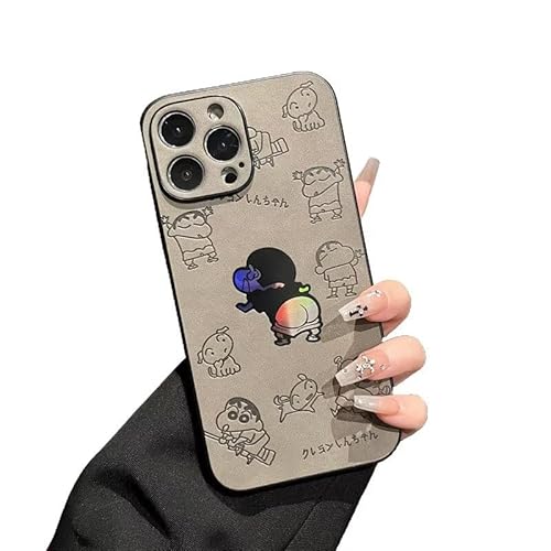 FISHLUCK クレヨンしんちゃん 携帯カバー iphone用ケース TPU かわいい 面白い クレヨンしんちゃん ヨッ! TPU クリアソフトケース iPhone対応 iPhone 16pro 用 ケース 携帯ケース ガーリーカップル用 カバー電話 ス