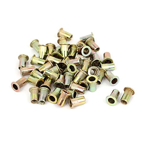 uxcell M5x13mm Knurled Body Flat Head Blind Rivet Nuts Nutserts 50pcs
