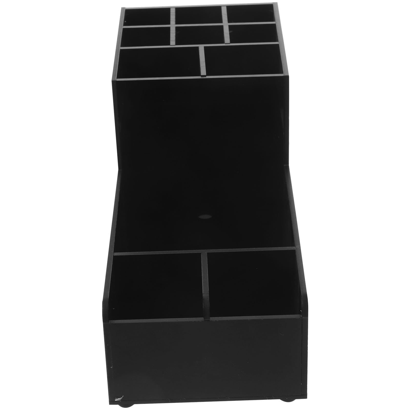 Ipetboom Organizador de Pajitas y Servilletas para Bar de Acrílico Negro con Diseño Dividido y 11 Compartimentos, Adecuado para Oficina y Estación de Café