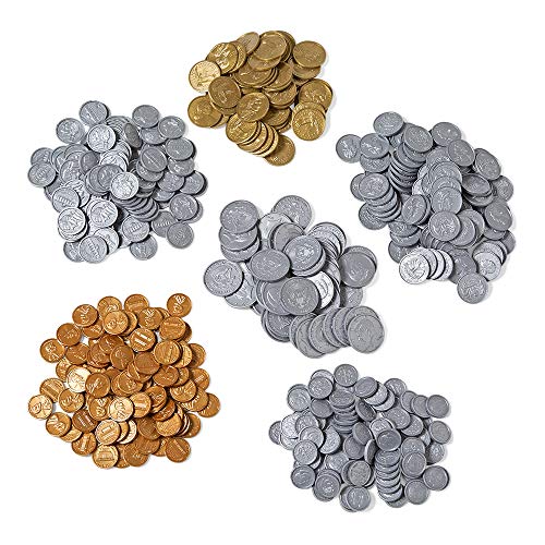 Hand2Mind Fake Money Coin Kit, Detailed Fake Coins, Prop Money, Toy Money, Play Money For Kids, Realistic Money, Pretend Money For Kids Learning, Play Money Set, Plastic Coins (Set Of 500 Coins) #TOP4