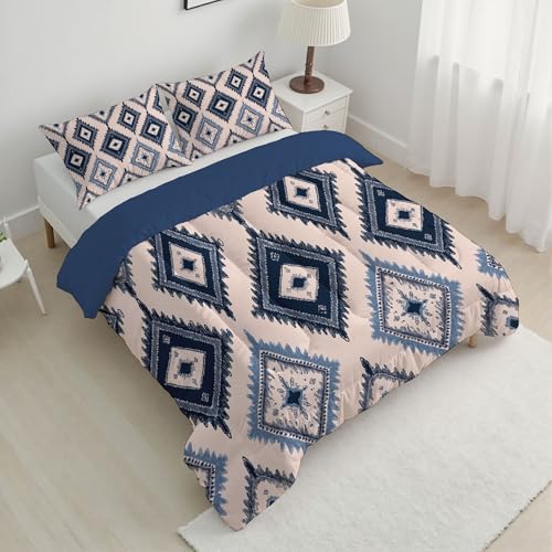 Edredon d'été en microfibre douce et finitions géométriques main