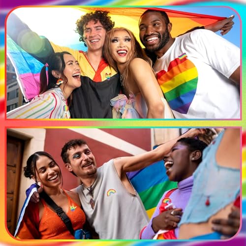 Image of SANNIX 60Pcs Pride Pins, Rainbow Pins Bulk Enamel LGBTQ Lapel Pin Gay Pride Heart Flag Brooch Pin for Clothes Bags Hats Accessories, 20 Styles