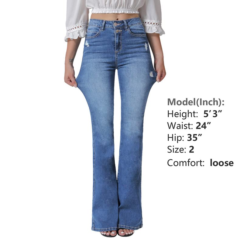 VIPONES Women's High Waisted Flare Bell Bottom Jeans - Image 5