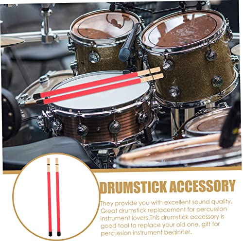 Par de baquetas de percusión reemplazo plástico rojo miniatura 7