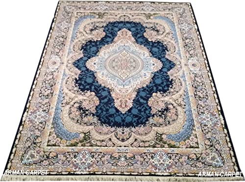 Image of High Density Export Quality Classical Pure Silk Carpet for Your Hall & Living Room 5 X 7 Feet (90x150 cm) Ivory Multi