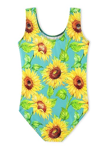HOZIY Gymnastics Leotards for Girls Toddlers Kids Sleeveless Tumbling Outfits for Dance Print