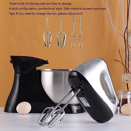 MRKU Electric Standing Handheld Mixer with 3L Bowl Food Stand Mixer 5 Speed Automatic Whisk Hand Food Mixer with 2 x Beaters,2 x Dough Hooks for Kitchen Baking Cake Egg Cream 300W - Image 2