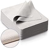 100 PCS Glasses Clean Cloth Suede, Lens Clean Cloth for Lenses, Glasses, Screens, Cameras, iPad, iPhone, Eyeglasses (6'x7', 100PCS/Grey)