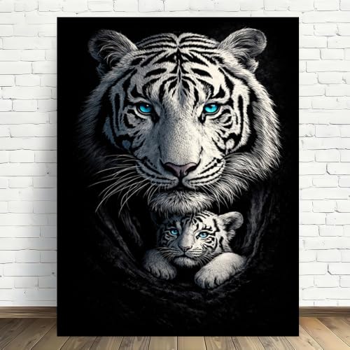 Cuadro de tigre blanco para transformar tu hogar en un espacio elegante y acogedor 2