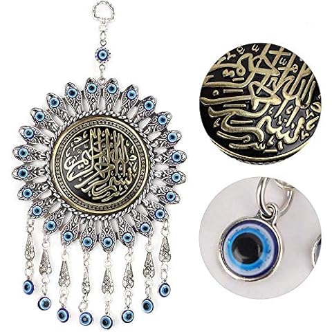 HEEPDD Mal de Ojo Azul, Perlas de Cristal Azul Turco Colgante Amuleto Colgante de Pared Cover