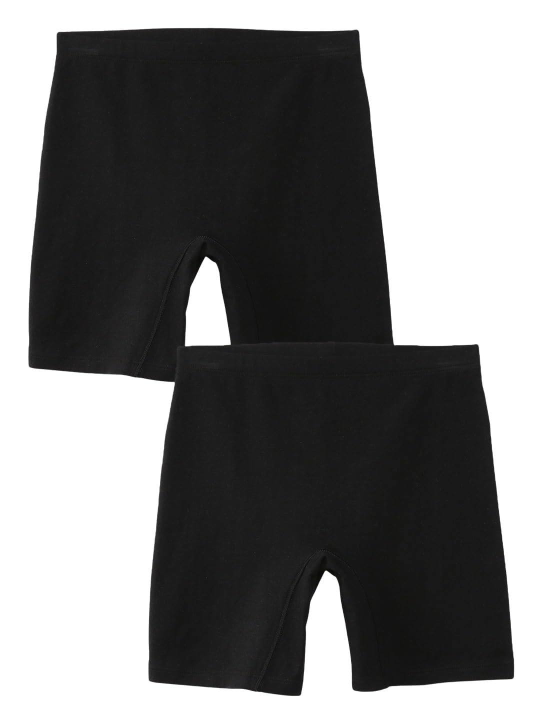 mackly Girls Inner Shorts (Pack of 2) | 2-in-1 Seamless Panty Shorts with Gusset | Soft Breathable Base Layer for Dresses, Skirts (Black,4-6Yrs)