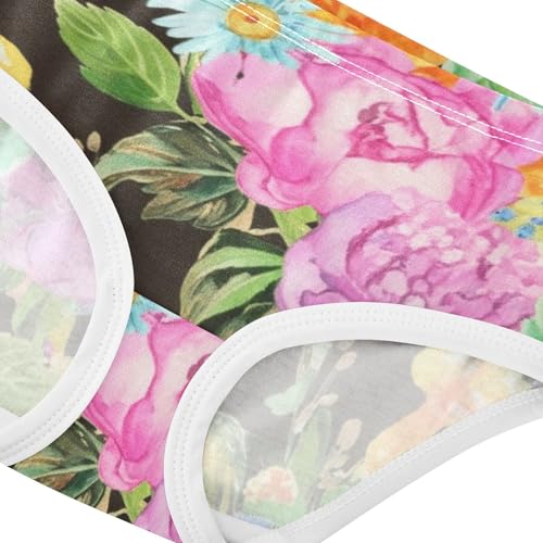 Cartoon Girls Underwear Toddler 2t Cotton Cute Panties Girl Vintage Flowers Colorful Briefs Underpants4