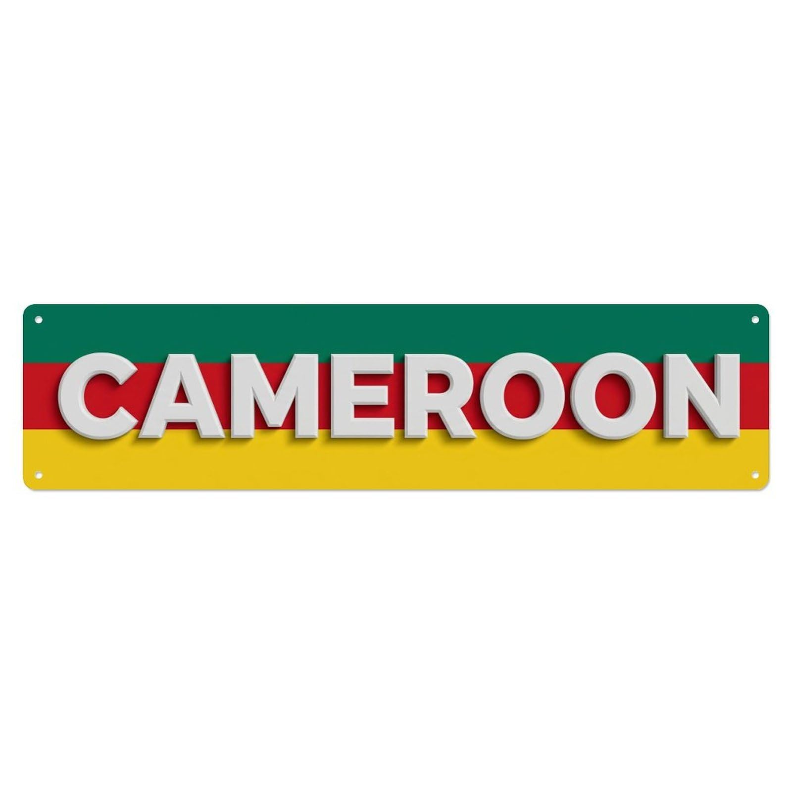 Metal Tin Sign Vintage Cameroon Flag Pattern