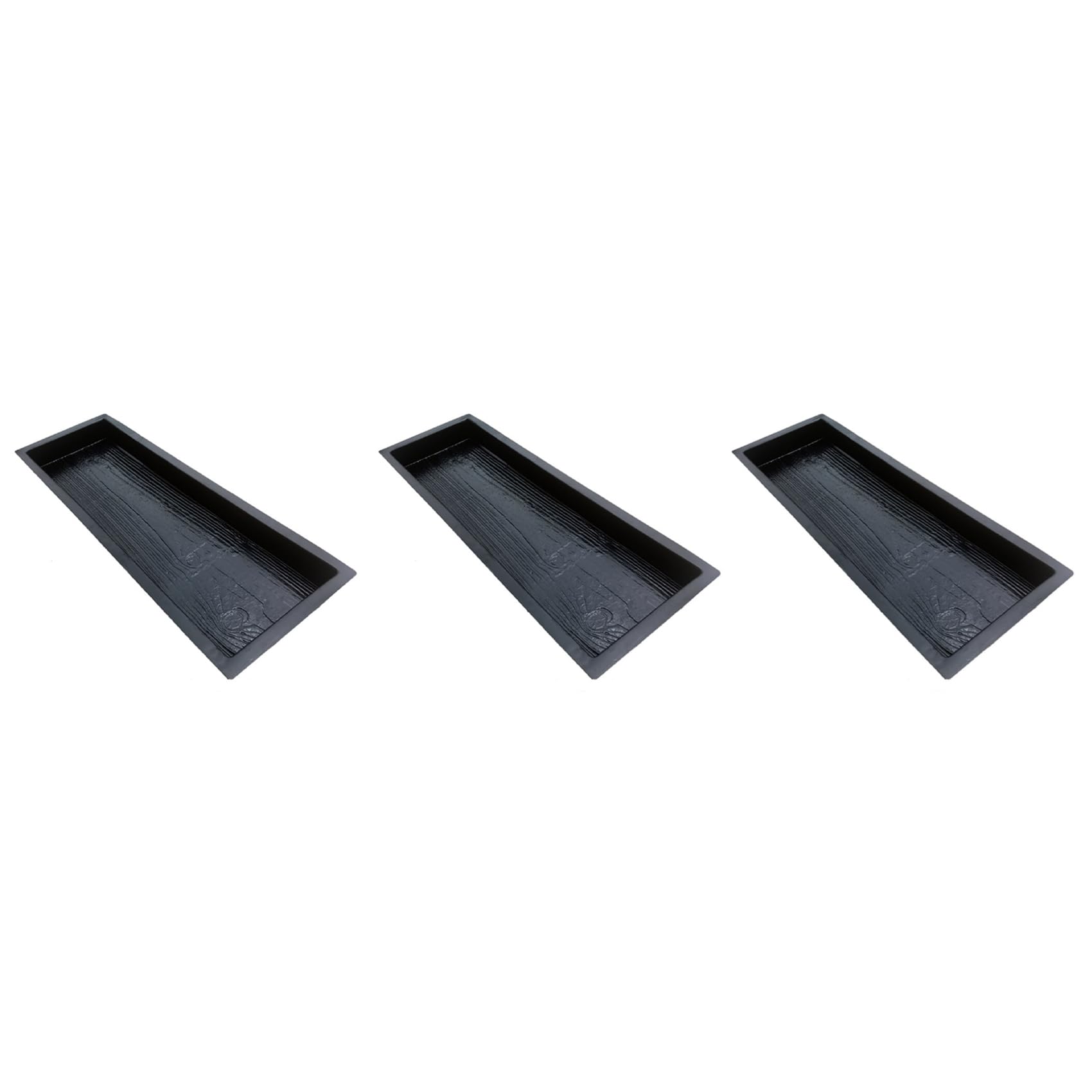 Mcnhbdgg Black 3X Imitation Wood Grain Diy Path Maker Paving Cement Brick Mold Stepping Pavement Road Concrete Mould